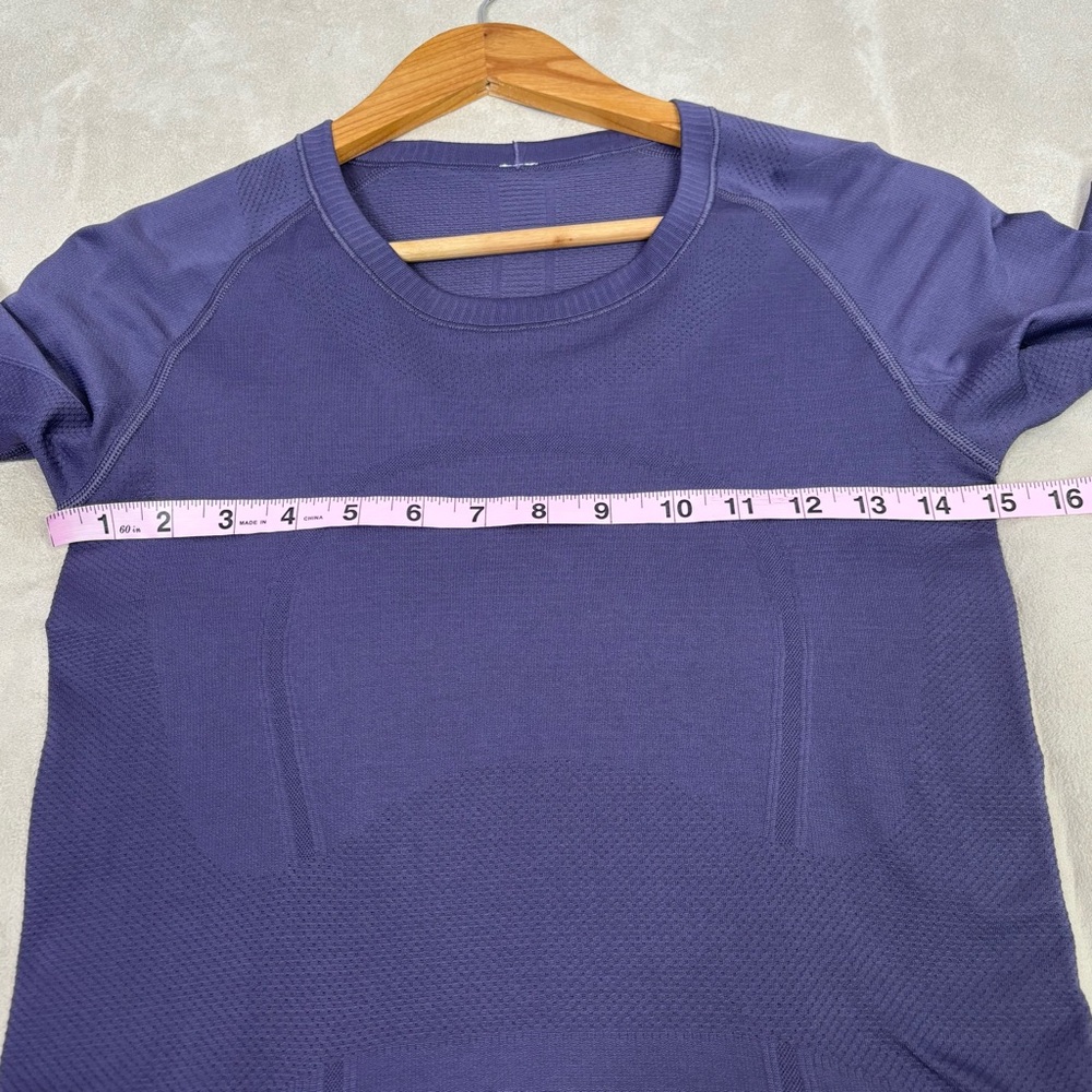 🍋Lululemon Swiftly Tech Long Sleeve Tee Size 6 Purple Viola Shirt Crew Neck EUC! - Picture 12 of 16